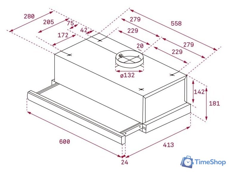 Кухонная вытяжка TEKA TL 6310 (черный) [40474252] - Изображение №2 — Интернет-магазин Time-Shop