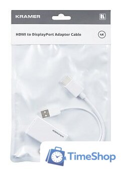 Адаптер Kramer Electronics HDMI - DisplayPort ADC-HM/DPF (0.2 м, белый) - Изображение №2 — Интернет-магазин Time-Shop
