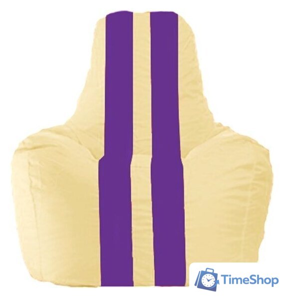 Кресло-мешок Flagman Спортинг С1.1-132 (светло-бежевый/фиолетовый) - Изображение №1 — Интернет-магазин Time-Shop