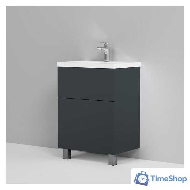  AM.PM Тумба под умывальник Gem 60 M90FSX06022GM32 (2 ящика, графит) - Изображение №2 — Интернет-магазин Time-Shop