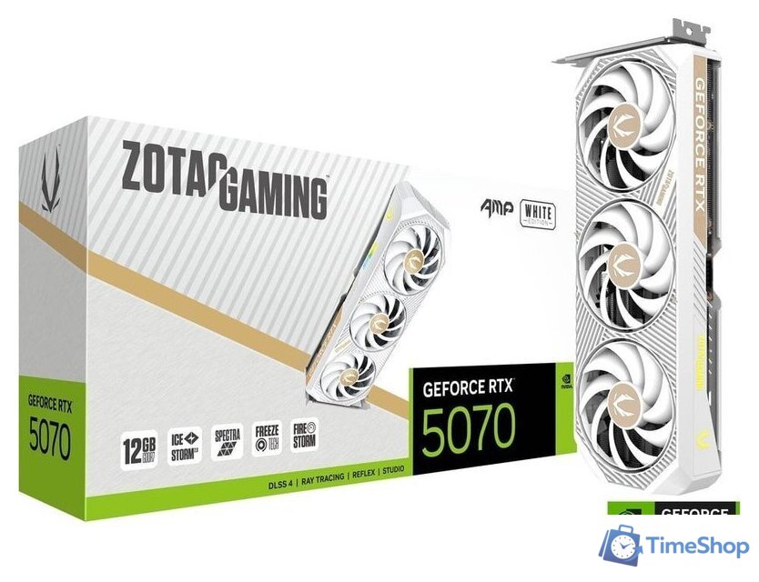 Видеокарта ZOTAC Gaming GeForce RTX 5070 AMP White Edition ZT-B50700FQ-10P - Изображение №8 — Интернет-магазин Time-Shop