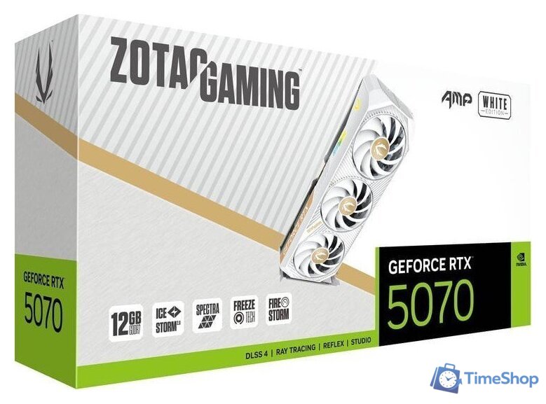 Видеокарта ZOTAC Gaming GeForce RTX 5070 AMP White Edition ZT-B50700FQ-10P - Изображение №7 — Интернет-магазин Time-Shop