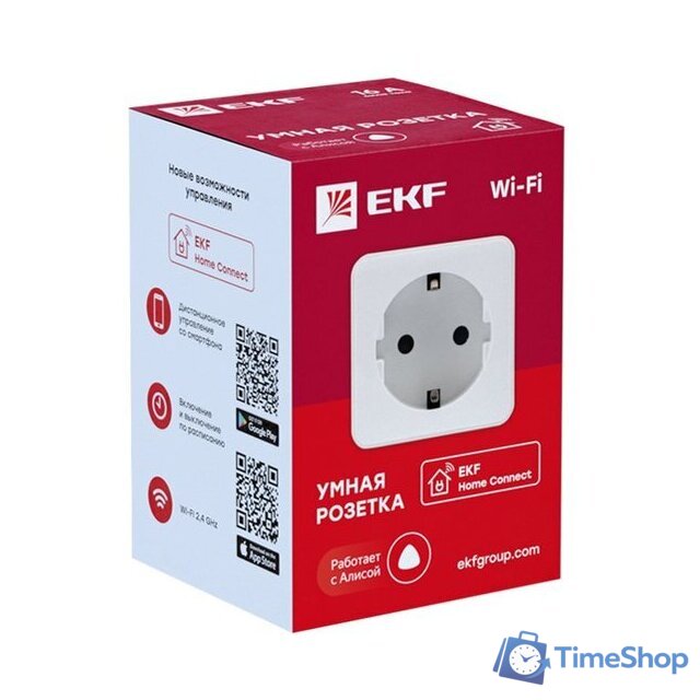 Умная розетка EKF Сonnect Wi-Fi (белый) - Изображение №3 — Интернет-магазин Time-Shop