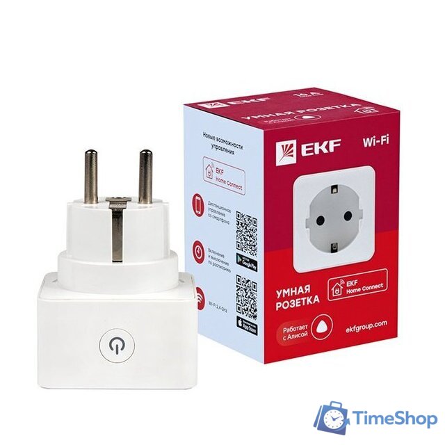 Умная розетка EKF Сonnect Wi-Fi (белый) - Изображение №2 — Интернет-магазин Time-Shop