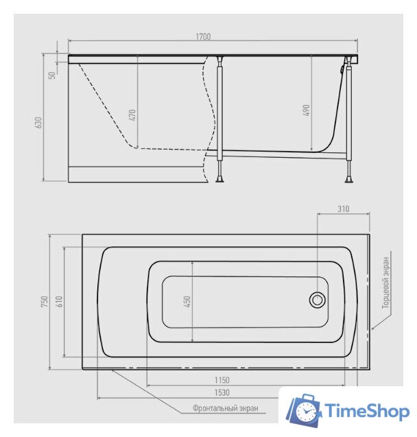 Ванна Alex Baitler Garda 170х75 - Изображение №5 — Интернет-магазин Time-Shop