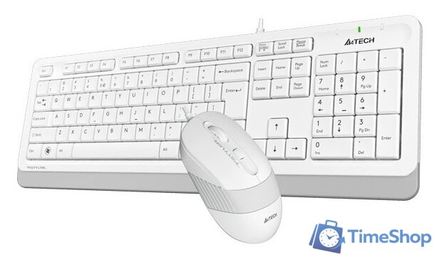 Офисный набор A4Tech Fstyler F1010 (белый/серый) - Изображение №4 — Интернет-магазин Time-Shop
