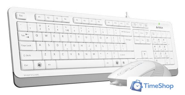 Офисный набор A4Tech Fstyler F1010 (белый/серый) - Изображение №3 — Интернет-магазин Time-Shop