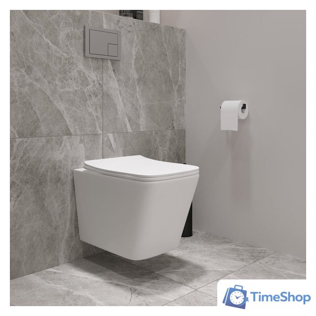 Унитаз подвесной Lauter Square 214903 + GROHE Rapid SL 38721001 + GROHE 37131000 (овальная, хром) - Изображение №13 — Интернет-магазин Time-Shop