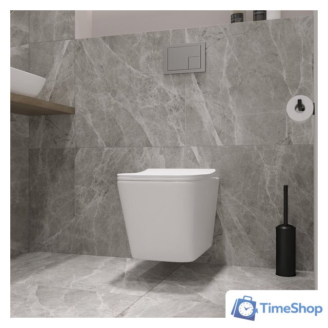 Унитаз подвесной Lauter Square 214903 + GROHE Rapid SL 38721001 + GROHE 37131000 (овальная, хром) - Изображение №14 — Интернет-магазин Time-Shop