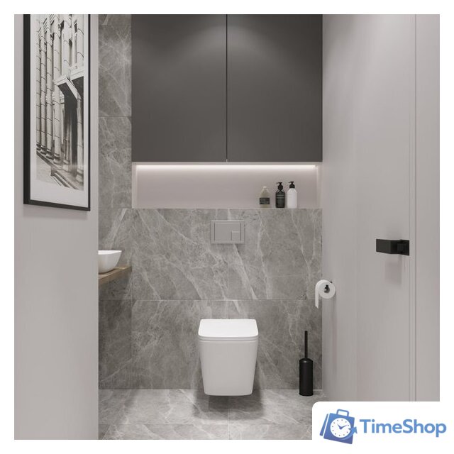 Унитаз подвесной Lauter Square 214903 + GROHE Rapid SL 38721001 + GROHE 37131000 (овальная, хром) - Изображение №15 — Интернет-магазин Time-Shop