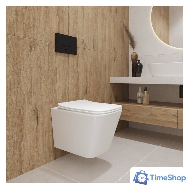 Унитаз подвесной Lauter Square 214903 + GROHE Rapid SL 38721001 + GROHE 37131000 (овальная, хром) - Изображение №8 — Интернет-магазин Time-Shop