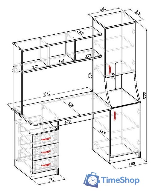 Стол Мебель-класс Партнер Левый (венге/ясень шимо светлый) - Изображение №2 — Интернет-магазин Time-Shop