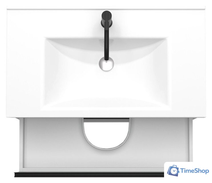  ЗОВ Тумба под умывальник Парма 100 P100LA0MWMC1B (аттик/белый матовый/черный) - Изображение №2 — Интернет-магазин Time-Shop