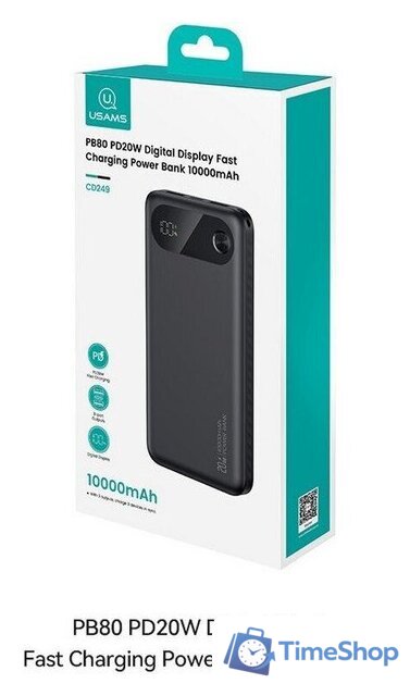 Внешний аккумулятор Usams CD249 PB80 10000mAh (черный) - Изображение №2 — Интернет-магазин Time-Shop