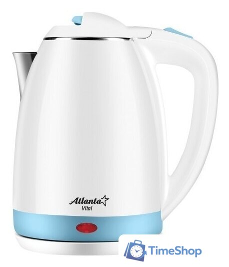 Электрический чайник Atlanta ATH-2437 (белый/голубой) - Изображение №1 — Интернет-магазин Time-Shop