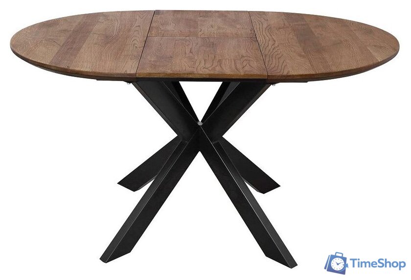 Кухонный стол ОКА Раунд 100-140x75 (дуб мореный/черный) - Изображение №3 — Интернет-магазин Time-Shop