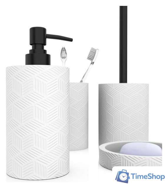 Аксессуары для ванной и туалета FORA Delicate White (4 предмета) - Изображение №2 — Интернет-магазин Time-Shop