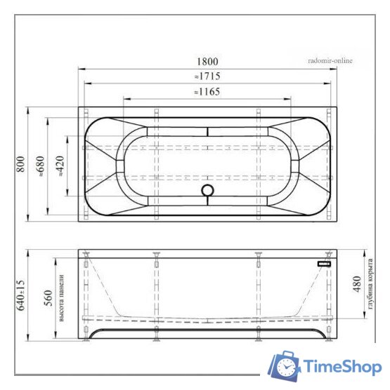 Ванна Radomir Прованс 180х80 1-01-0-0-1-185 - Изображение №3 — Интернет-магазин Time-Shop