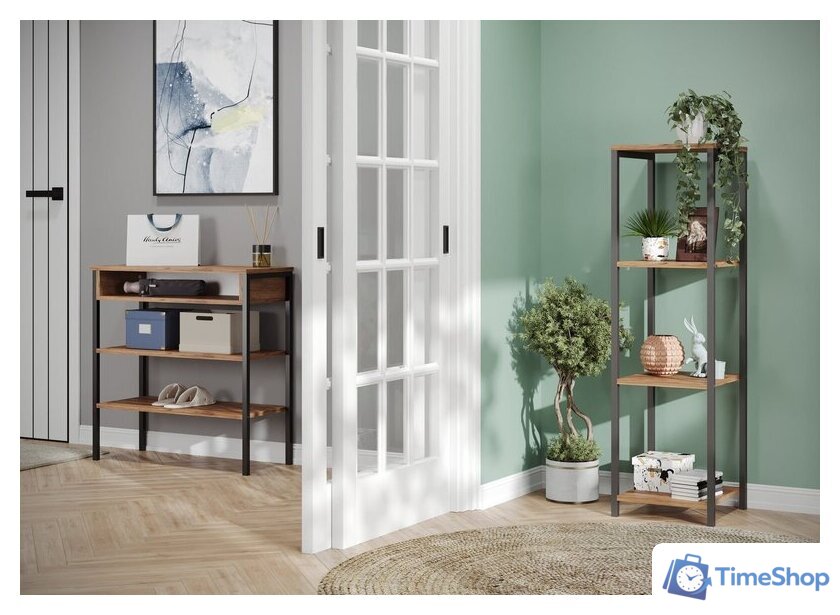 Стеллаж Mio Tesoro Mila Loft (дуб золотой крафт/черный) - Изображение №4 — Интернет-магазин Time-Shop