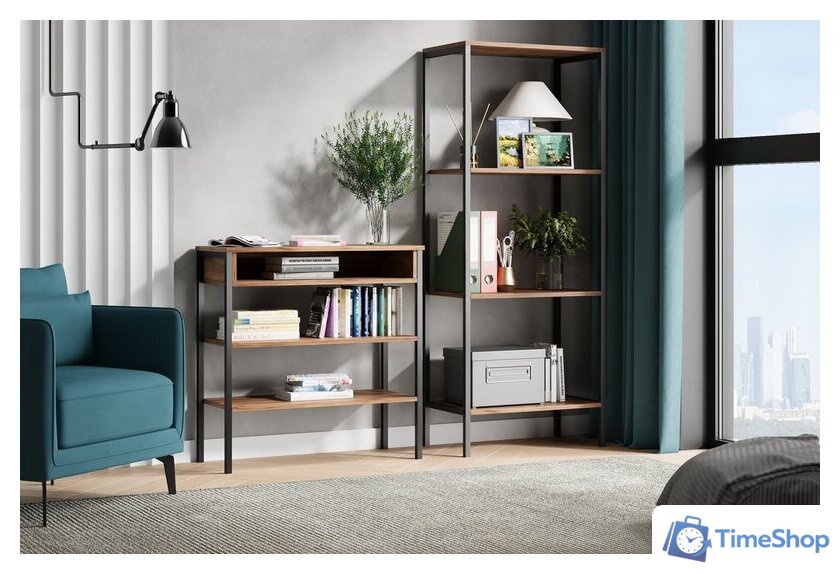 Стеллаж Mio Tesoro Mila Loft (дуб золотой крафт/черный) - Изображение №3 — Интернет-магазин Time-Shop