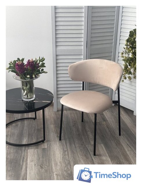 Стул M-City Леонардо 455M05727 (H-06 бежевый велюр/черный) - Изображение №3 — Интернет-магазин Time-Shop