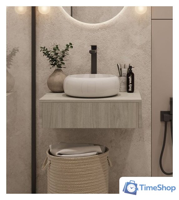  ЗОВ Тумба под умывальник Токио Премиум 60 TP60ELSPTOC2 (вяз либерти серебряный) - Изображение №1 — Интернет-магазин Time-Shop