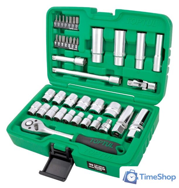 Набор трещотка с головками и битами Toptul GCAI3902 39 предметов - Изображение №1 — Интернет-магазин Time-Shop