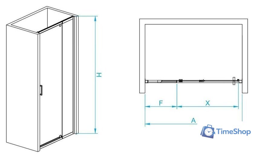 Душевая дверь RGW PA-008-B 350800890-14 - Изображение №2 — Интернет-магазин Time-Shop