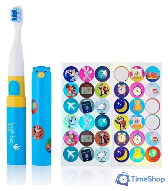 Электрическая зубная щетка Brush-Baby Go-Kidz Travel (синий) - Изображение №2 — Интернет-магазин Time-Shop