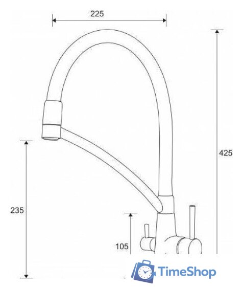 Смеситель Paulmark Siegen Si213111-431TW (белый матовый) - Изображение №3 — Интернет-магазин Time-Shop
