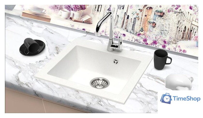 Кухонная мойка Berge BR-4803 (белый матовый) - Изображение №2 — Интернет-магазин Time-Shop