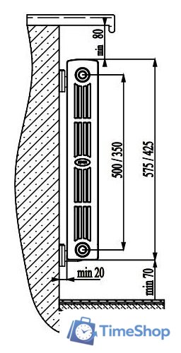 Биметаллический радиатор Rifar SUPReMO 350 (10 секций) - Изображение №2 — Интернет-магазин Time-Shop