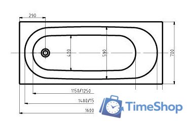 Ванна Aquatek Оберон 170x70 без гидромассажа (слив справа) - Изображение №5 — Интернет-магазин Time-Shop