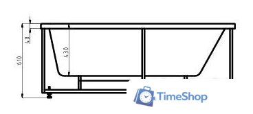 Ванна Aquatek Оберон 170x70 без гидромассажа (слив справа) - Изображение №4 — Интернет-магазин Time-Shop
