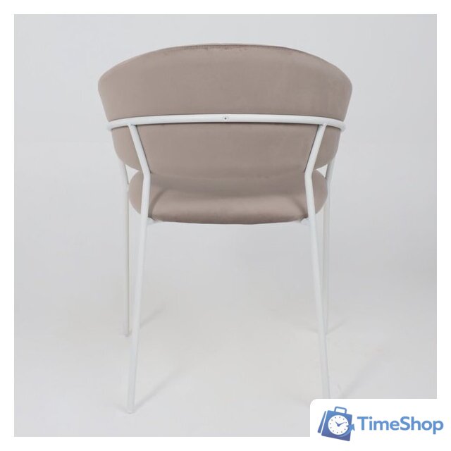 Стул с подлокотниками Алвест AV 433 (светло-коричневый бархат H-61/белый) - Изображение №8 — Интернет-магазин Time-Shop