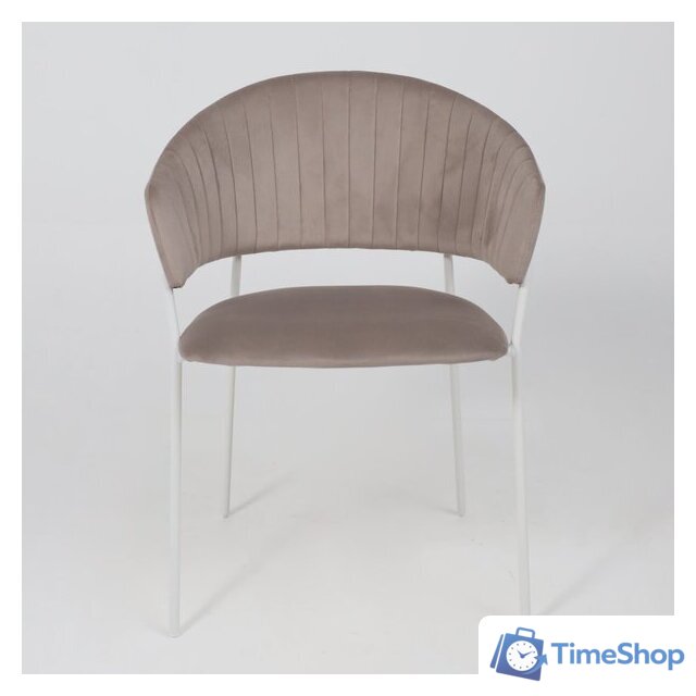 Стул с подлокотниками Алвест AV 433 (светло-коричневый бархат H-61/белый) - Изображение №5 — Интернет-магазин Time-Shop