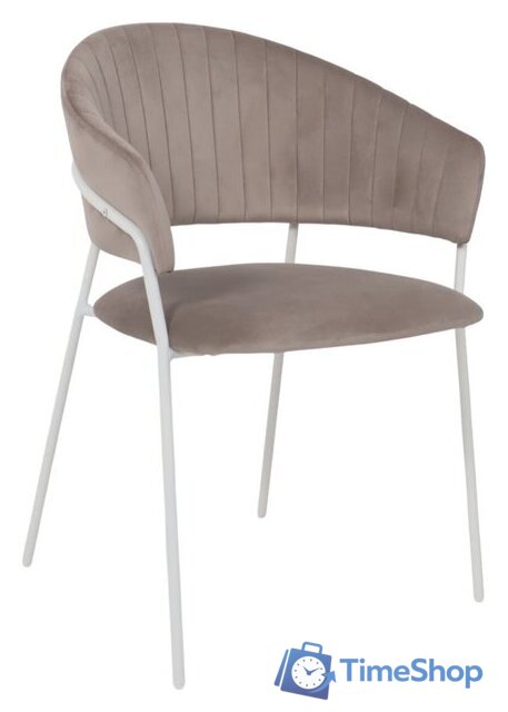 Стул с подлокотниками Алвест AV 433 (светло-коричневый бархат H-61/белый) - Изображение №1 — Интернет-магазин Time-Shop