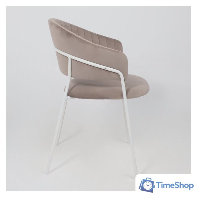 Стул с подлокотниками Алвест AV 433 (светло-коричневый бархат H-61/белый) - Изображение №7 — Интернет-магазин Time-Shop