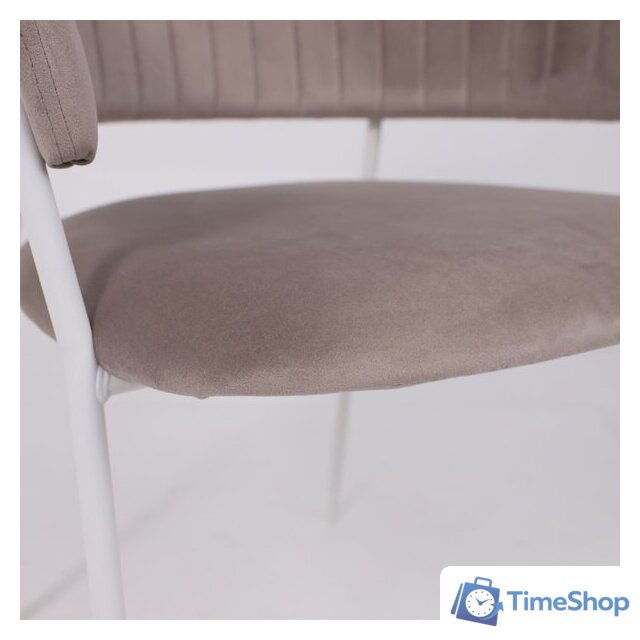 Стул с подлокотниками Алвест AV 433 (светло-коричневый бархат H-61/белый) - Изображение №10 — Интернет-магазин Time-Shop