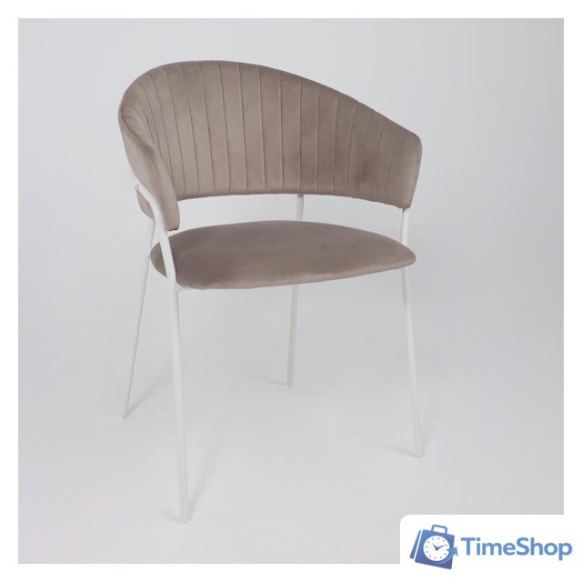 Стул с подлокотниками Алвест AV 433 (светло-коричневый бархат H-61/белый) - Изображение №15 — Интернет-магазин Time-Shop