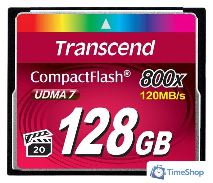 Карта памяти Transcend 800x CompactFlash Premium 128GB (TS128GCF800) - Изображение №1 — Интернет-магазин Time-Shop