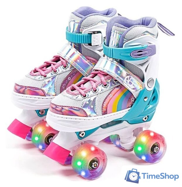 Роликовые коньки Amarobaby Disco AMARO-35Di-Pi-26 (розовый, р-р 26-29) - Изображение №1 — Интернет-магазин Time-Shop