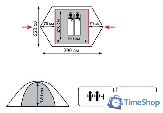 Треккинговая палатка Tramp Lite Tourist 2 - Изображение №2 — Интернет-магазин Time-Shop