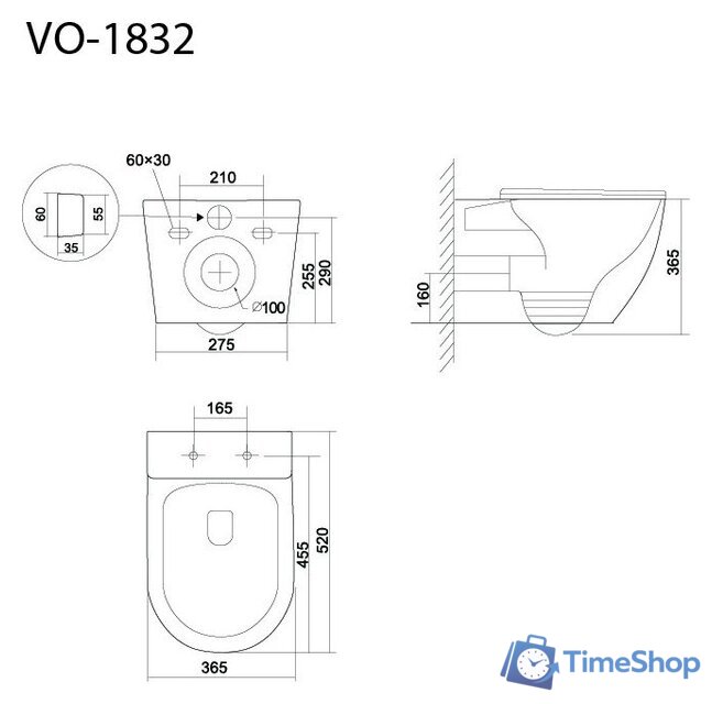 Унитаз подвесной Triton Pro Tornado Verso TR-VO-1832 - Изображение №11 — Интернет-магазин Time-Shop
