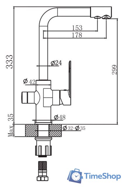 Смеситель Lauter Sleek 21CK7691C - Изображение №2 — Интернет-магазин Time-Shop