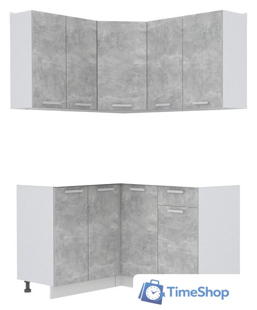 Готовая кухня Интерлиния Мила Лайт 1.2x1.2 без столешницы (бетон) - Изображение №1 — Интернет-магазин Time-Shop