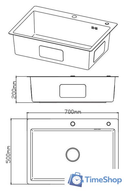 Кухонная мойка Diadonna DS7050 - Изображение №4 — Интернет-магазин Time-Shop