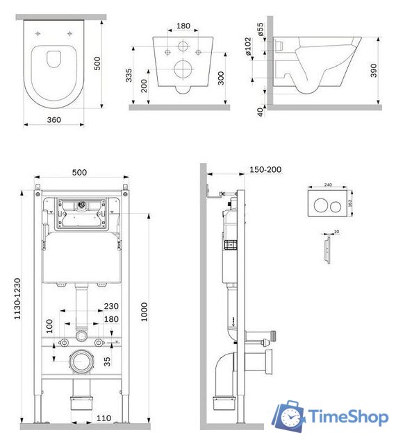 Унитаз подвесной AM.PM Prime Fit IS90151.741701 (с кнопкой смыва) - Изображение №2 — Интернет-магазин Time-Shop