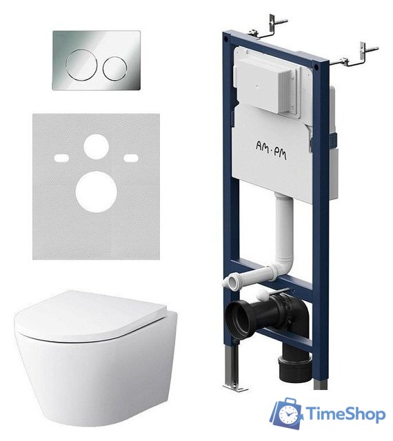 Унитаз подвесной AM.PM Prime Fit IS90151.741701 (с кнопкой смыва) - Изображение №1 — Интернет-магазин Time-Shop