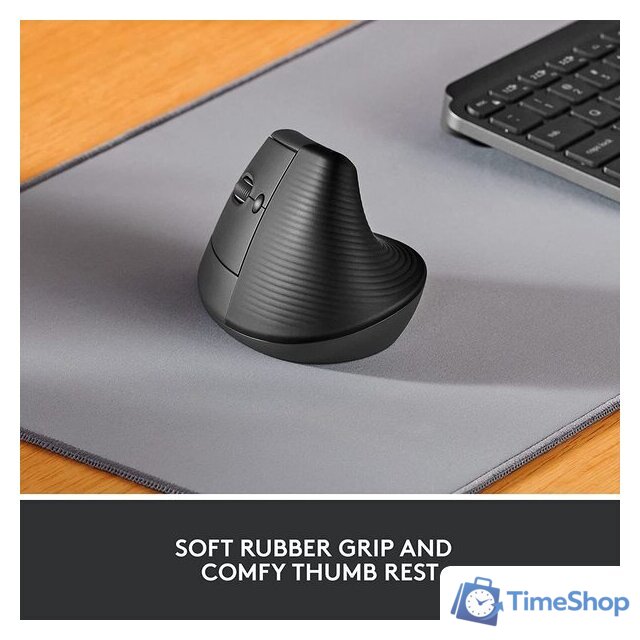Вертикальная мышь Logitech Lift Left (графит) - Изображение №2 — Интернет-магазин Time-Shop